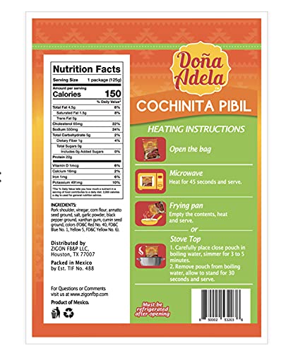 Doña Adela Cochinita Pibil and Chilorio tasting pack ,Pack of 4 , 2 of each flavor , Ready to Eat, Mexican Food
