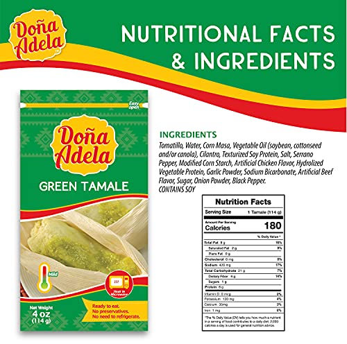 Doña Adela Tamale Ready to Eat - (Green, Pack 6)
