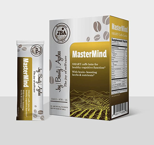 JBA Caffe Latte with Collagen, With Brain-Boosting Herbs & Nutrients, Promotes mental energy & focus, Supports cognition & memory, Encourages a peaceful, positive mood (Mastermind Smart Caffe Latte)