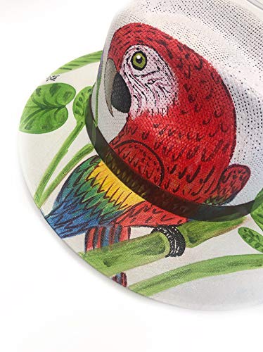 Handmade and Handpainted Chic Hats with real white palm -  One Size - Nature White