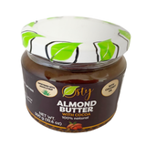 Osty Natural Almond butter with cocoa, 100% Natural and Organic ingredients. Made with natural almonds and sweetened with agave syrup, 10 ounce Jar - Almond Butter with Cocoa