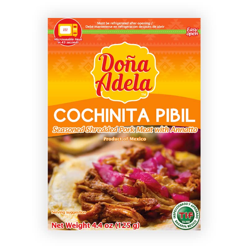 Load image into Gallery viewer, Doña Adela Ready to Eat, Mexican Food, no preservatives, no need to refrigerate (Cochinita 4 pack)
