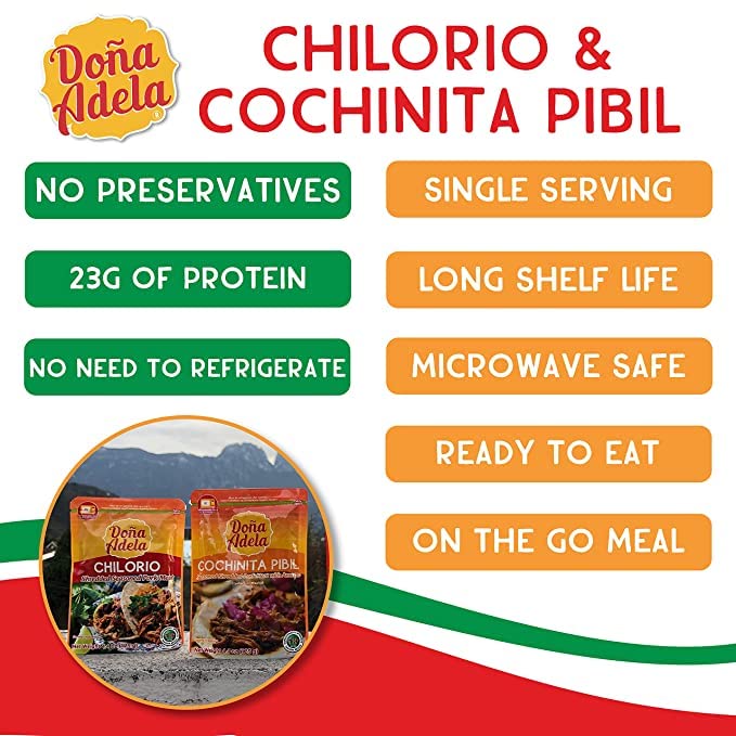 Load image into Gallery viewer, Doña Adela Ready to Eat, Mexican Food, no preservatives, no need to refrigerate (Cochinita 4 pack)
