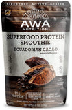 AWA Nutrition Superfood Protein Smoothie Powder Mix | Ecuadorian Cacao Natural Flavor | Gluten-Soy-Dairy Free | Vegan | Source of Minerals & Smart Carbs | Made with Ancestral Superfoods