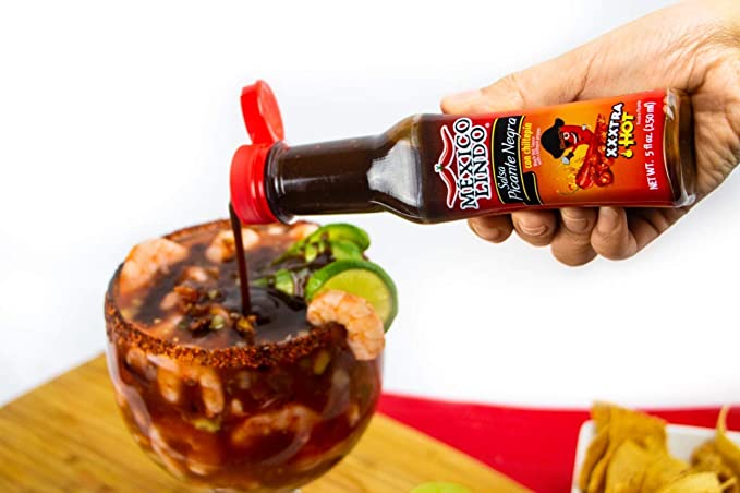 Load image into Gallery viewer, Mexico Lindo Picante Negra Xxxtra Hot Sauce | Scoville Unit Level 80,000 | Sugar Free | 5 Fl Oz Bottles
