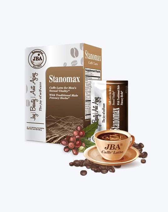 JBA Caffe Latte and Cacao with Collagen, Boosts Performance, Increases Desire, (STANOMAX Caffe Latte)