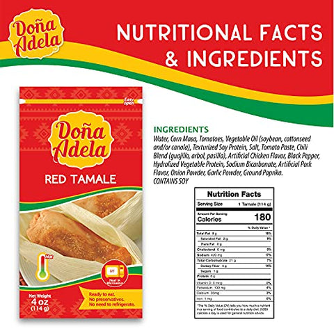 Doña Adela Tamale Read to Eat - (Red, Pack 6)