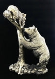 Silver Plated Mother and Baby Bear Sculpture Figurine