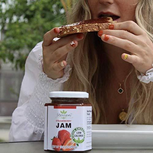 Stevien Sweet Peach Jam No Added Sugar - Keto and Diabetic Friendly, Vegan, Gluten Free, Made with Real Fruit - Sweetened with Organic Stevia