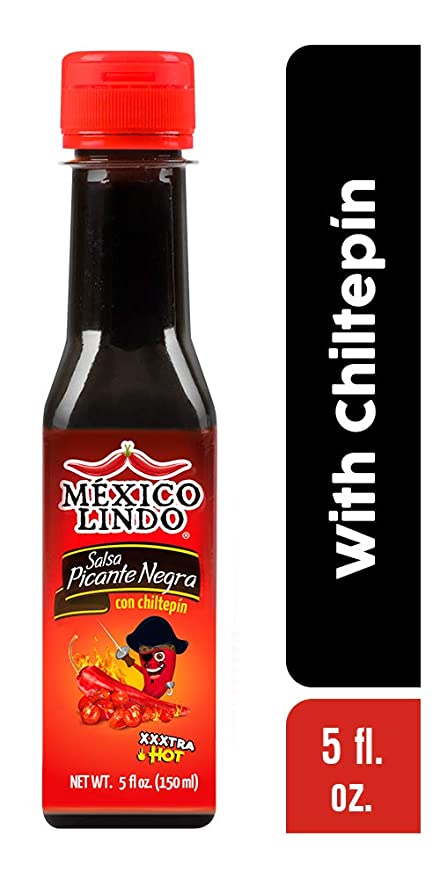 Load image into Gallery viewer, Mexico Lindo Picante Negra Xxxtra Hot Sauce | Scoville Unit Level 80,000 | Sugar Free | 5 Fl Oz Bottles
