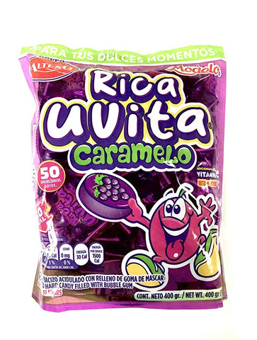 Alteno Hard Candy ,Mexican Candy - Grape filled w/bubble gum
