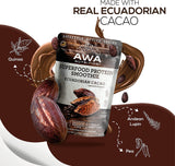 AWA Nutrition Superfood Protein Smoothie Powder Mix | Ecuadorian Cacao Natural Flavor | Gluten-Soy-Dairy Free | Vegan | Source of Minerals & Smart Carbs | Made with Ancestral Superfoods