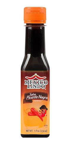 Mexico Lindo Picante Negra Hot Sauce | Light & Spicy | 8,400 Scoville Level | Great with Asian Food, Seafood & Meat | 5 Fl Oz Bottle