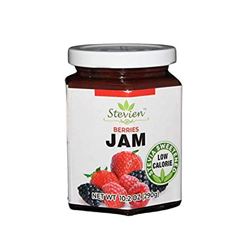 Stevien Sweet Mixed Berry Jam No Added Sugar - Keto and Diabetic Friendly, Vegan, Gluten Free, Made with Real Fruit - Sweetened with Organic Stevia