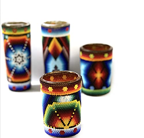 Load image into Gallery viewer, Multicolor Handmade Tequila - Mezcal Shot, Huichol Art.
