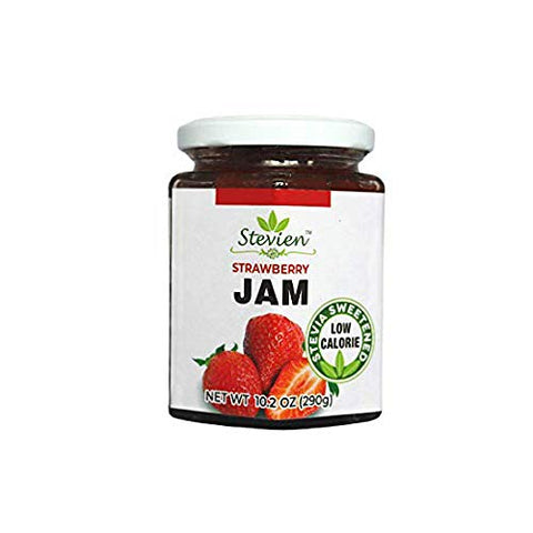 Stevien Sweet Strawberry Jam No Added Sugar - Keto and Diabetic Friendly, Vegan, Gluten Free, Made with Real Fruit - Sweetened with Organic Stevia