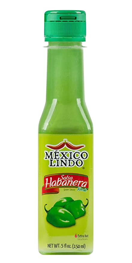 Load image into Gallery viewer, Mexico Lindo Green Habanero Hot Sauce | Real Green Habanero Chili Pepper | Enjoy with Mexican Food, Seafood &amp; Pasta | 5 Fl Oz Bottles
