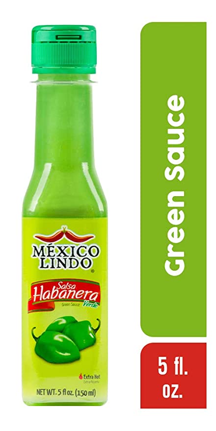 Load image into Gallery viewer, Mexico Lindo Green Habanero Hot Sauce | Real Green Habanero Chili Pepper | Enjoy with Mexican Food, Seafood &amp; Pasta | 5 Fl Oz Bottles
