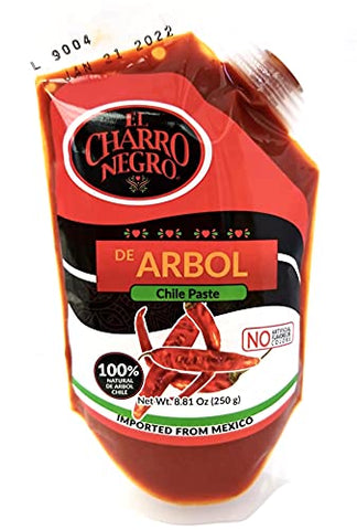 El Charro Negro Chili Paste Concentrate, Assorted Flavors, 8 oz each pack - Chile de Arbol Paste