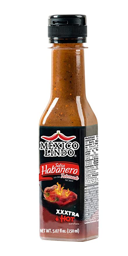 Load image into Gallery viewer, Mexico Lindo Habanero Hot Sauce Xxxtra Hot | 83,200 Scoville Level | Mix of Habanero, Tatemados &amp; Spices | Perfect for Quesadillas, Soups &amp; Nachos | 5 Fl Oz Bottles
