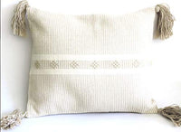 Decorative Handmade Mexican Pillow Cover - White