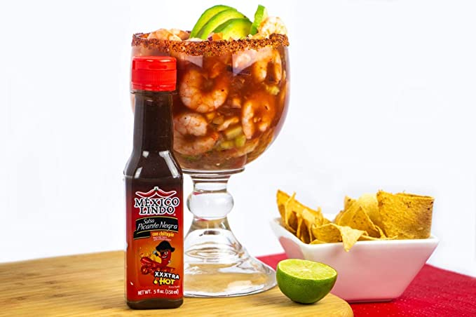 Load image into Gallery viewer, Mexico Lindo Picante Negra Xxxtra Hot Sauce | Scoville Unit Level 80,000 | Sugar Free | 5 Fl Oz Bottles
