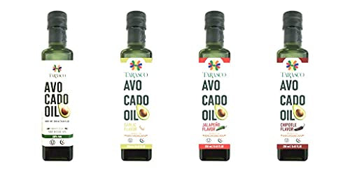 Tarasco tasty avocado oil 250ml each bottle. Assorted Flavors. Kosher, Non GMO, Halal and BRC (Tasting Pack ( 4 Flavors), 4 Pack)