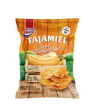Super ricas flavored potato chips, plantain chips. Assorted styles. (Tajaditas plantain pack, 8 units)