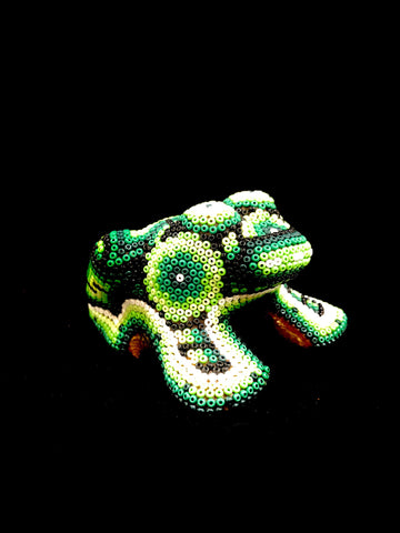 Frog - Handmade Huichol Animals Beaded Original Mexican Art