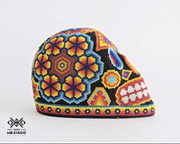 Handmade Huichol Skull, Mexican Art Materials Assorted Colors (Multicolor)